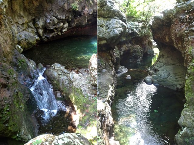 Ce superbe canyon se contourne par un étroit sentier vers le bassin
