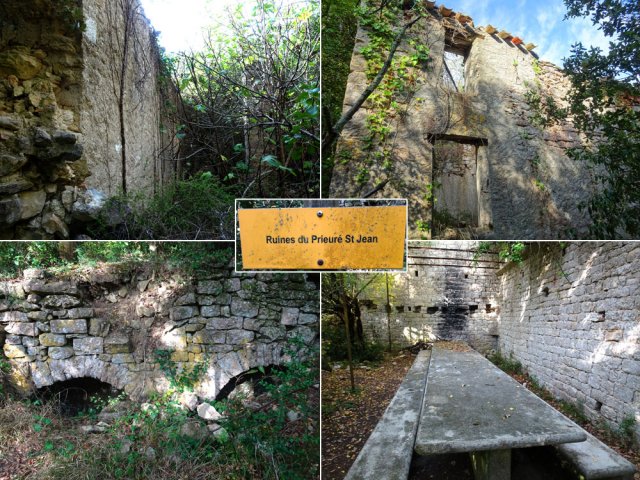 Seule la table des moines est encore debout dans les ruines du prieuré