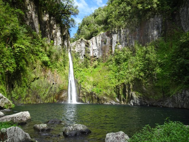 Arrivée au grand bassin de la Cascade Citrons